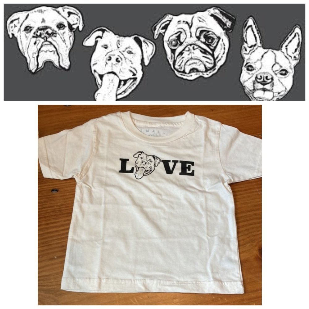 NWOT! SMALL RUMBLE 4T Screenprinted T-Shirt Tee Pitbull Dog Organic SS